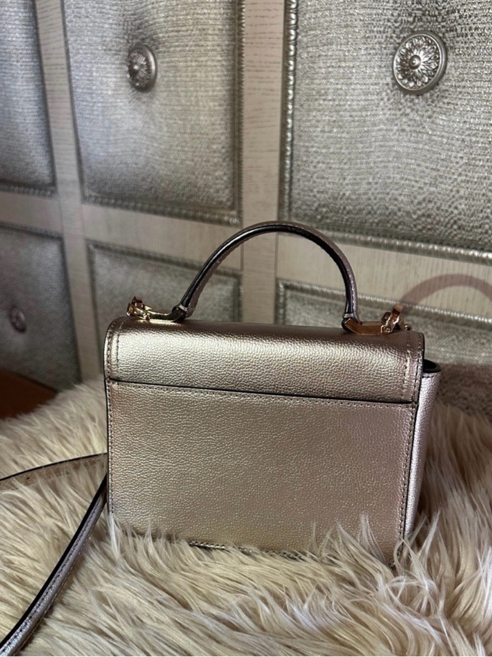 Kate Spade Patterson Drive Embellished Maisie Metallic Blush Crossbody w/dustbag - Picture 3 of 10